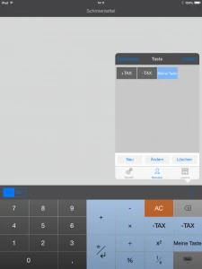 Beim iPad gelangen Sie durch langes Drücken der Benutzer-Taste zu einem Popup-Fenster, in dem Sie genauso verfahren können, wie oben beschrieben.
