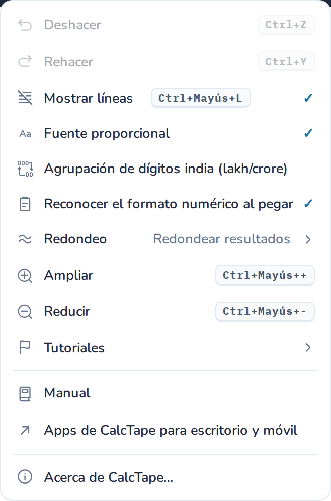 El menú