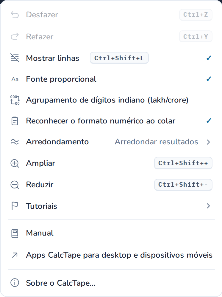 O menu