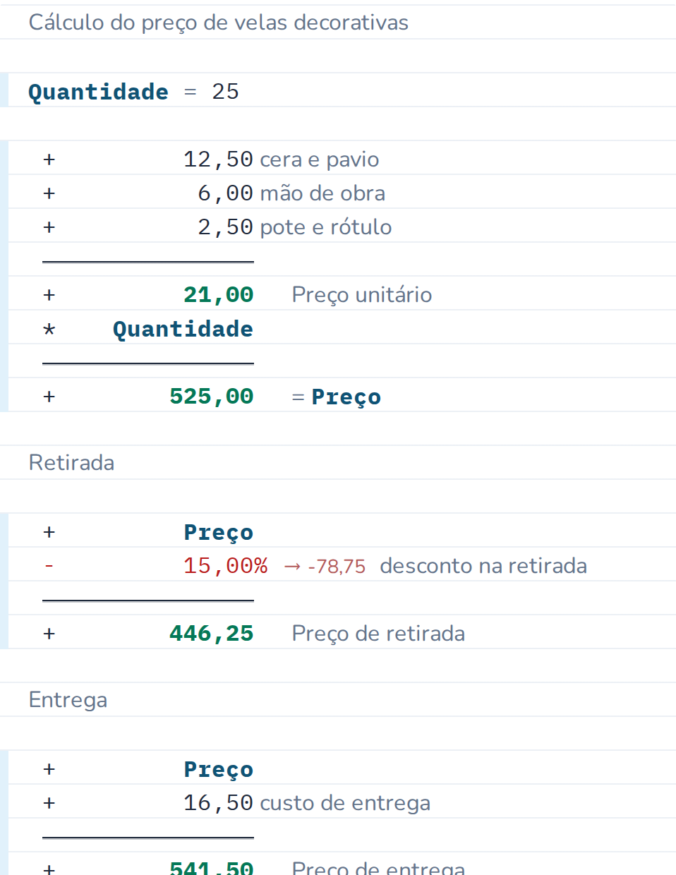 Trabalhando com valores nomeados
