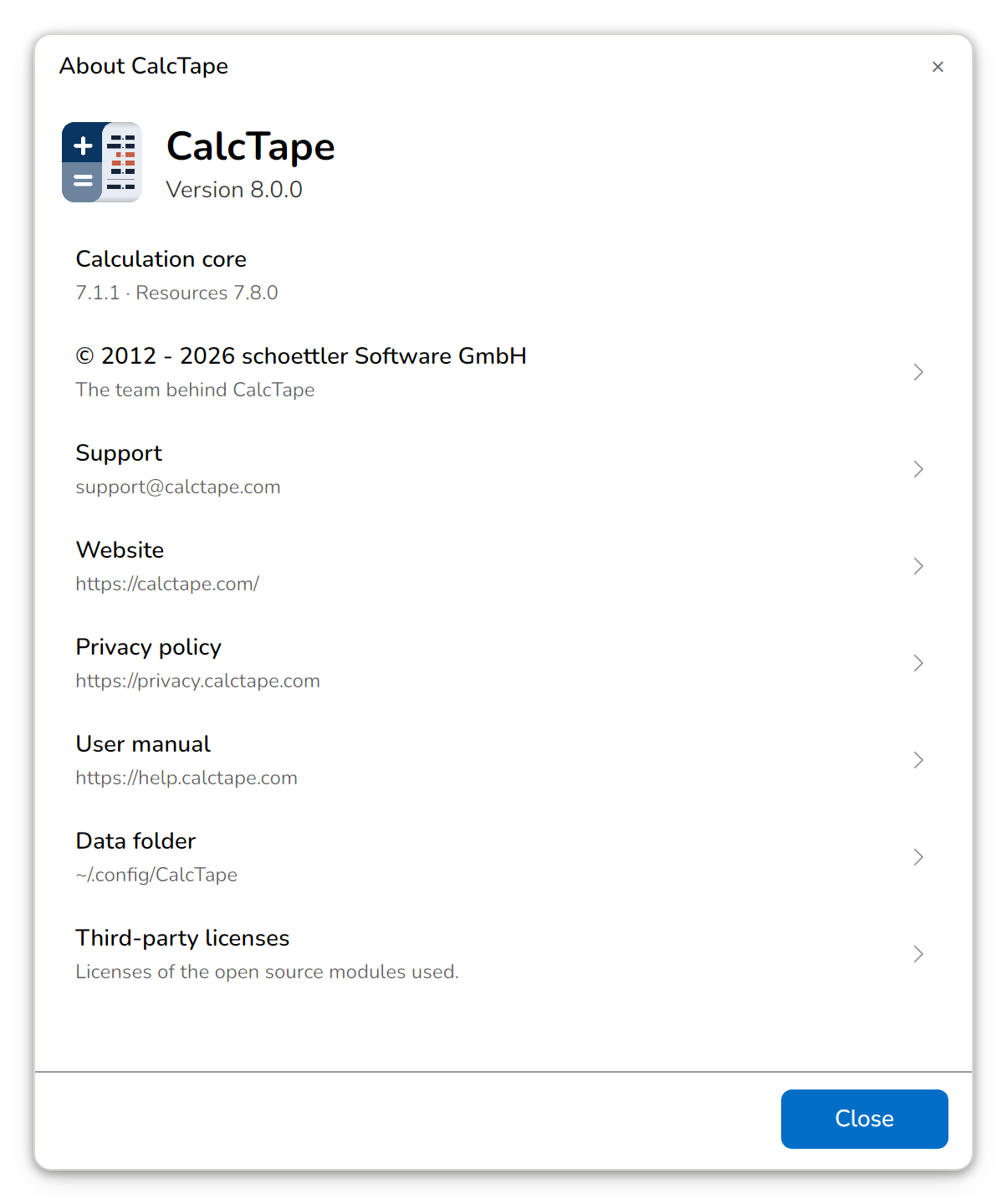 Acerca de CalcTape