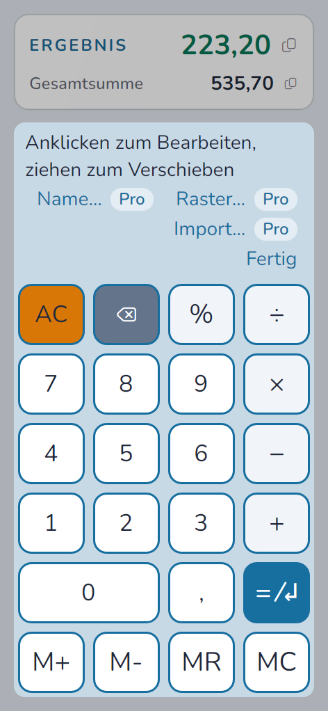 Das Layout bearbeiten